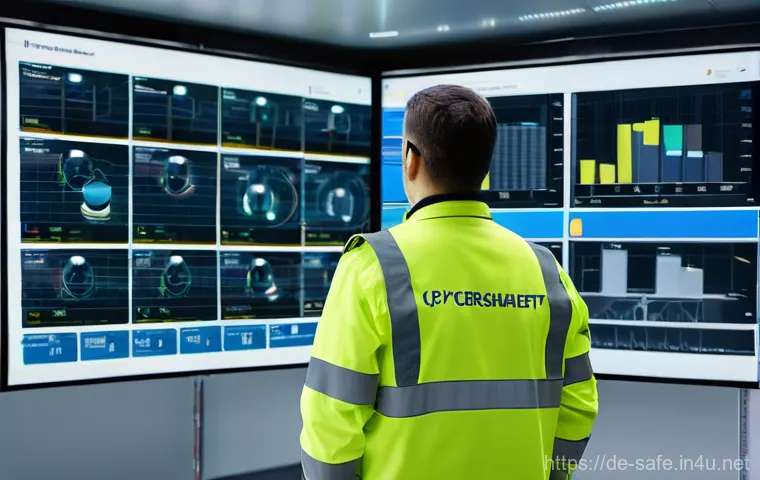 산업안전기사와 스마트 공장 안전 관리 - **Cyber-Physical Security in a Smart Factory:**
    A visually clean and modern smart factory floor ...