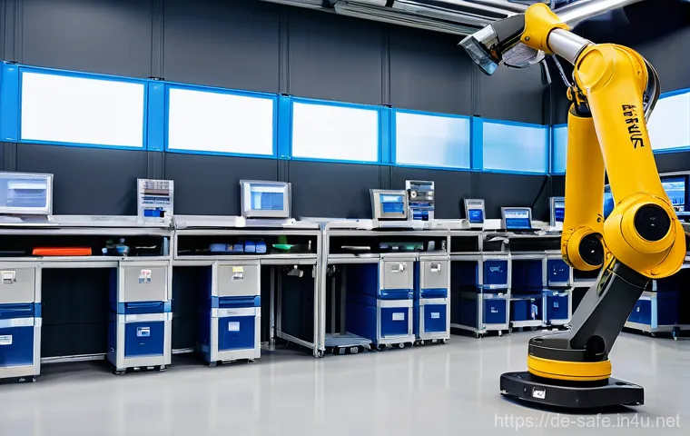 산업안전기사와 스마트 공장 안전 관리 - **Cyber-Physical Security in a Smart Factory:**
    A visually clean and modern smart factory floor ...