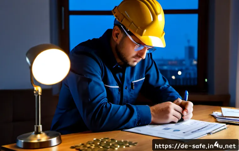 산업안전기사 시험 난이도 분석 - Photorealistic scene of a German industrial safety certification candidate studying late at night in...